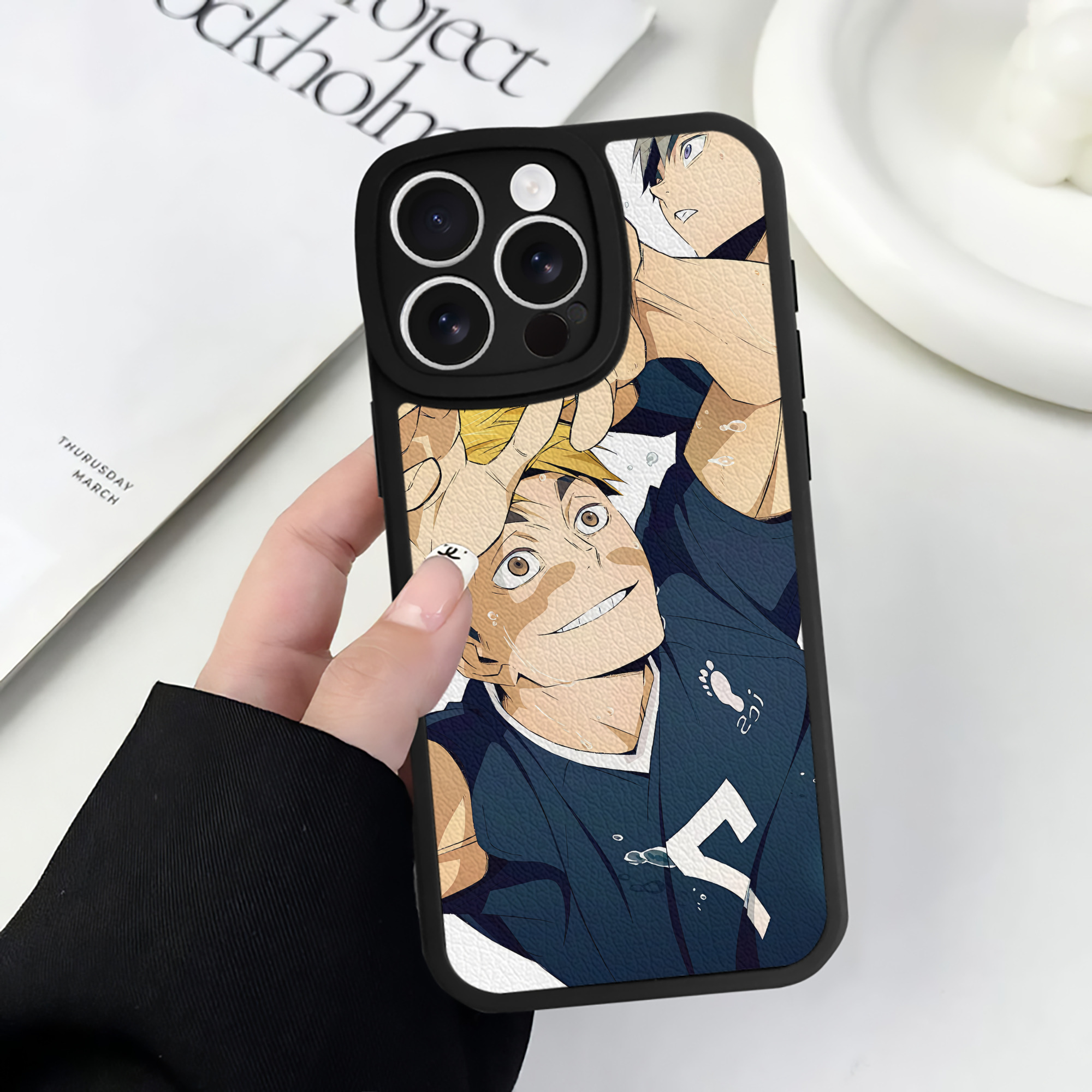 （画像用） ハイキュー!! Haikyu!! 【iPhone 16シリーズ対応】シリコンスマホケース（レザー調） 材質：シリコン